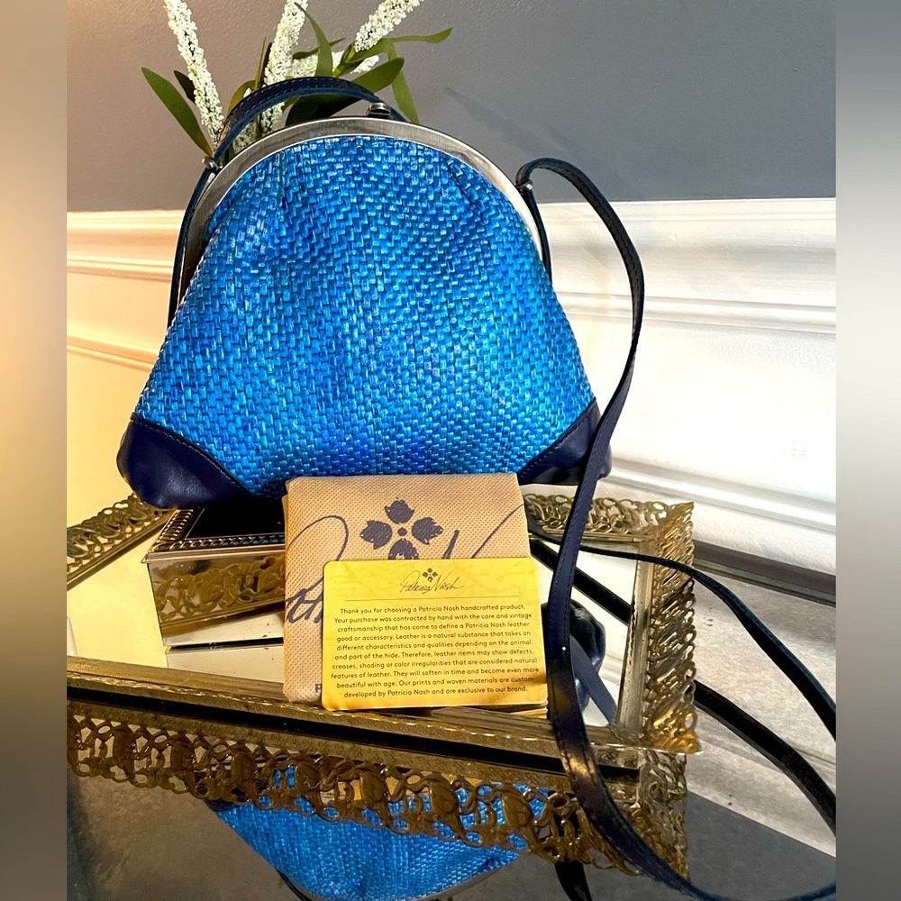 Patricia Nash Blue and Black Woven Bag
